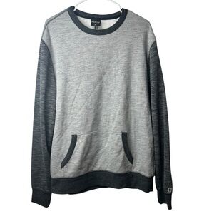 Homage Hustle Grey Crewneck‎ Sweatshirt Size Large Pocket Streetwear Casual